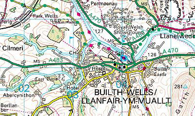  Ordnance Survey map of Builth Wells
